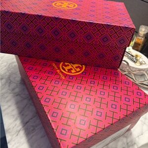 2 Tory Burch Shoe Boxes w/Dust Bags
